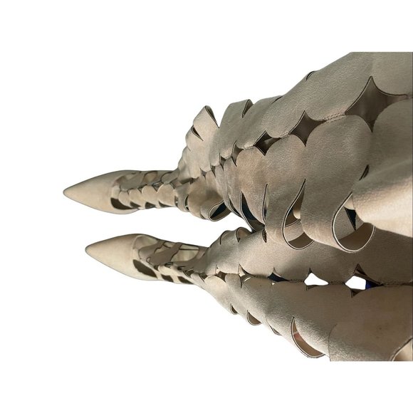 Nude Caged Thigh High Stiletto Boots - Picture 5 of 5